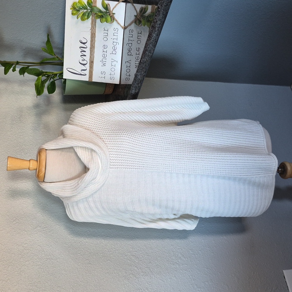 Style & Co. Knit Cowl Neck Winter White Sweater Size M